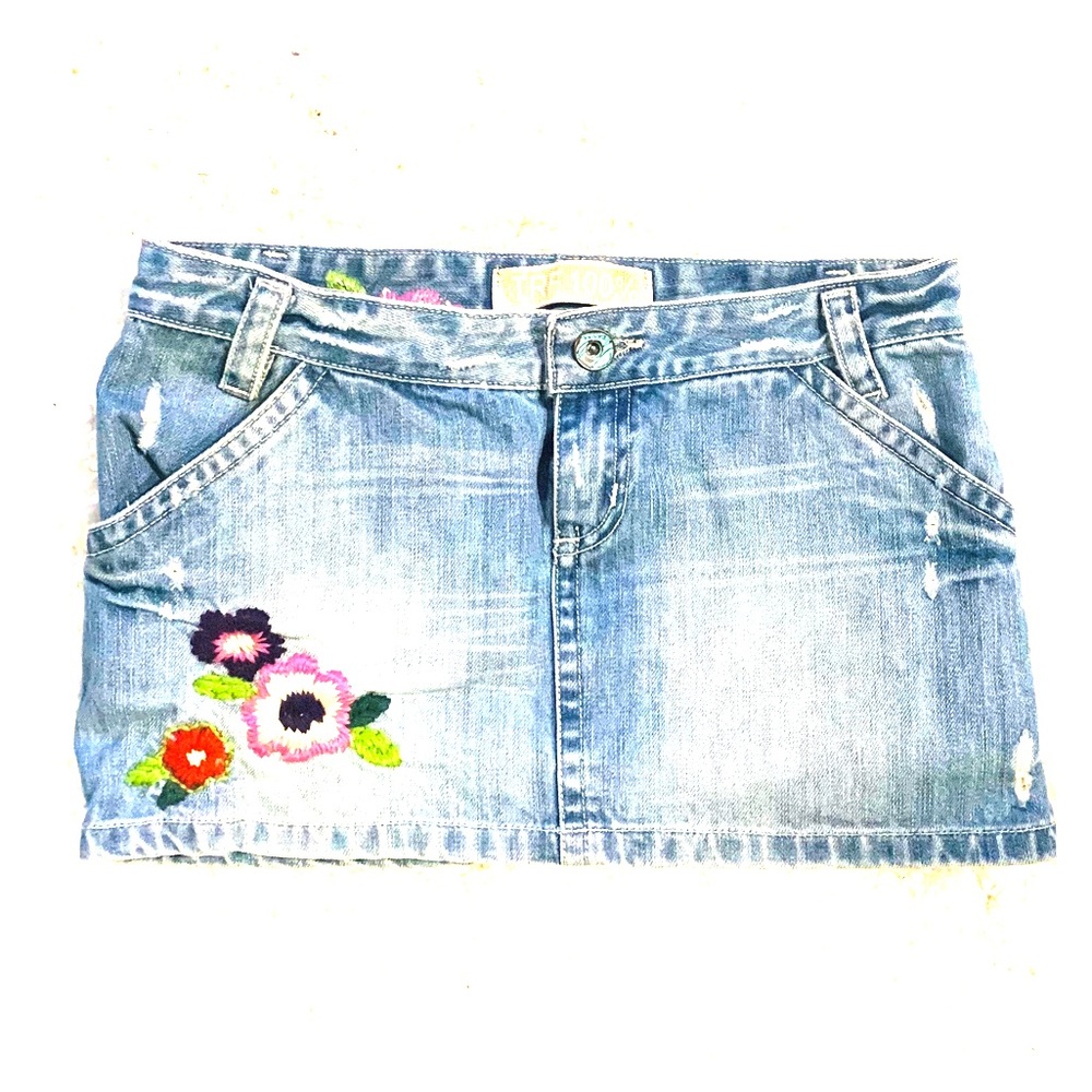 Zara blue jean mini skirt